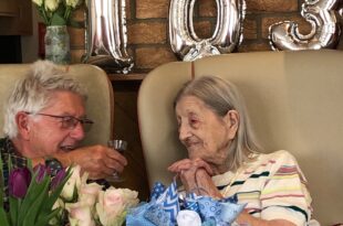 A happy 103rd birthday for Gladys at Toray Pines Care Home in Coningsby