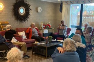 Chair yoga delights residents at Richard House