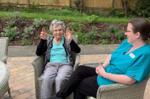 Sleaford Hall residents enjoy new garden furniture addition