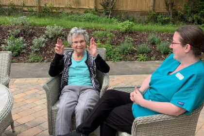 Sleaford Hall residents enjoy new garden furniture addition