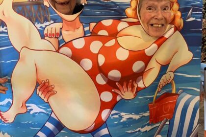 Residents at Humberston House are transported to the seaside for national beach day