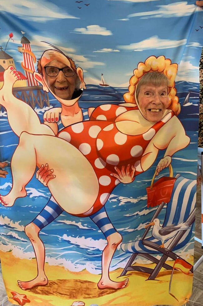 Residents at Humberston House are transported to the seaside for national beach day